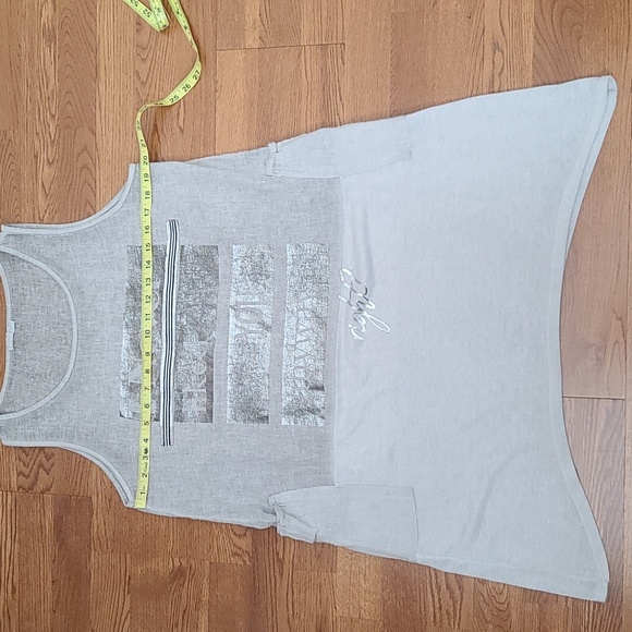 Made in Italy Light Grey Linen Sleeve-less Boho Tunica (Sz M) - Picture 9 of 11